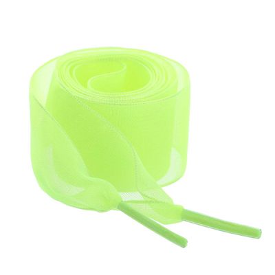 Allegra K 2 Pairs Flat Snow Yarn Shoelaces 2.5cm/4cm Wide Transparent Shoe Laces for Sneakers 100cm/39 Light Green