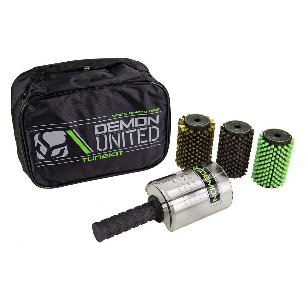 DEMON UNITED Alpine Ski Roto Brush Kit- Roto Brush Handle Axle- Includes 3 Brushes: Nylon, Brass, Horsehair and 133 Gram Wax