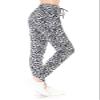 Leggings Depot JFL-S637-L Fleece Lined Snow Leopard Jogger Track Pants w/Pockets, Large view 2