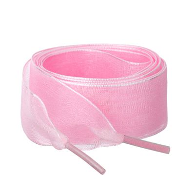 Allegra K 2 Pairs Flat Snow Yarn Shoelaces 2.5cm/4cm Wide Transparent Shoe Laces for Sneakers 100cm/39 Light Pink