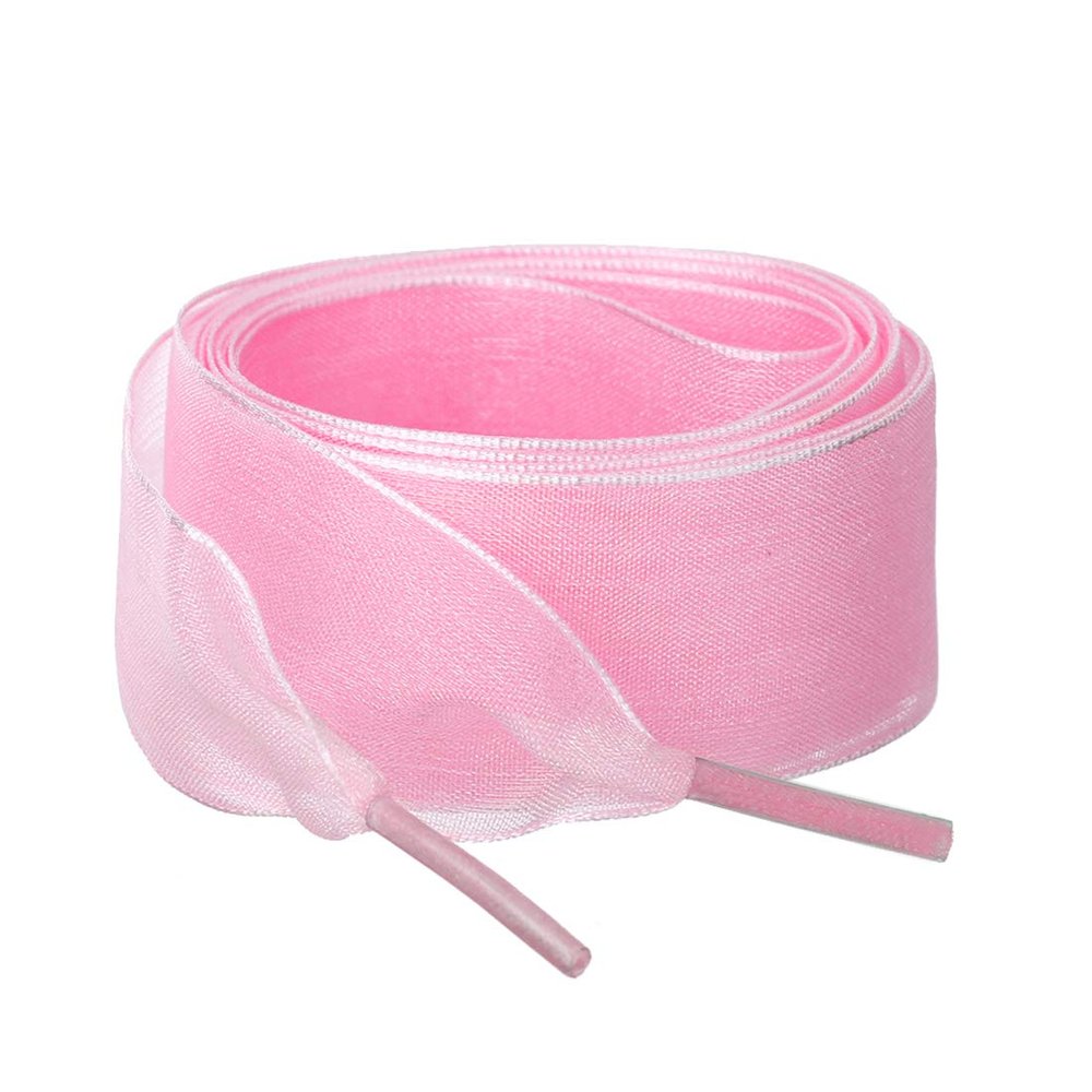 Allegra K 2 Pairs Flat Snow Yarn Shoelaces 2.5cm/4cm Wide Transparent Shoe Laces for Sneakers 100cm/39 Light Pink