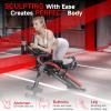 Bigzzia Adjustable Ab Exercise Bench, 12.6kg, Full Body Exercise Equipment with LCD Monitor, 330lbs Capacity, Flat Adjustment, Polyurethane Foam, Alloy Steel Frame, Foldable for Storage view 3