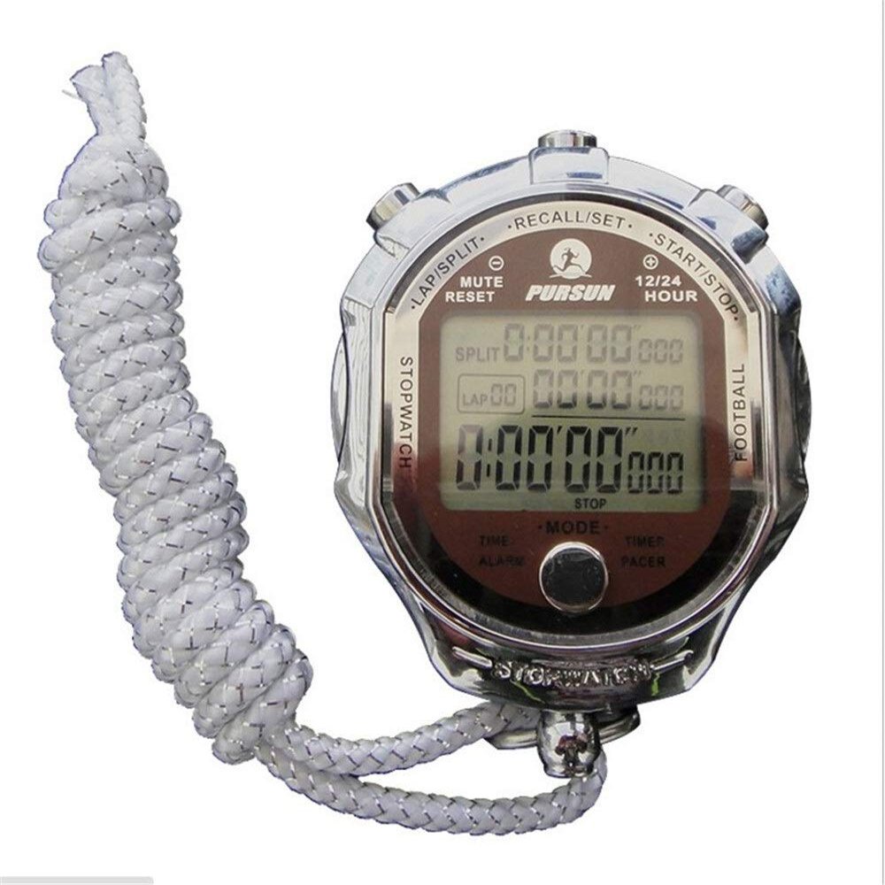 JINSUO LYDBM Digital Metal Stopwatch 1/1000 Second Football Sports Chronograph Counter Countdown Timer Large Display Metronome Alarm Clock (Color : Picture Color)