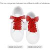 Allegra K 2 Pairs Flat Snow Yarn Shoelaces 2.5cm/4cm Wide Transparent Shoe Laces for Sneakers 100cm/39 Red view 2