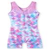 Belovance Leotards for Girls Gymnastics Unicorn Athletic Dance Wear Shiny Rainbow Blue Hotpink (Mermaid Purple, 7-8 Years) view 2