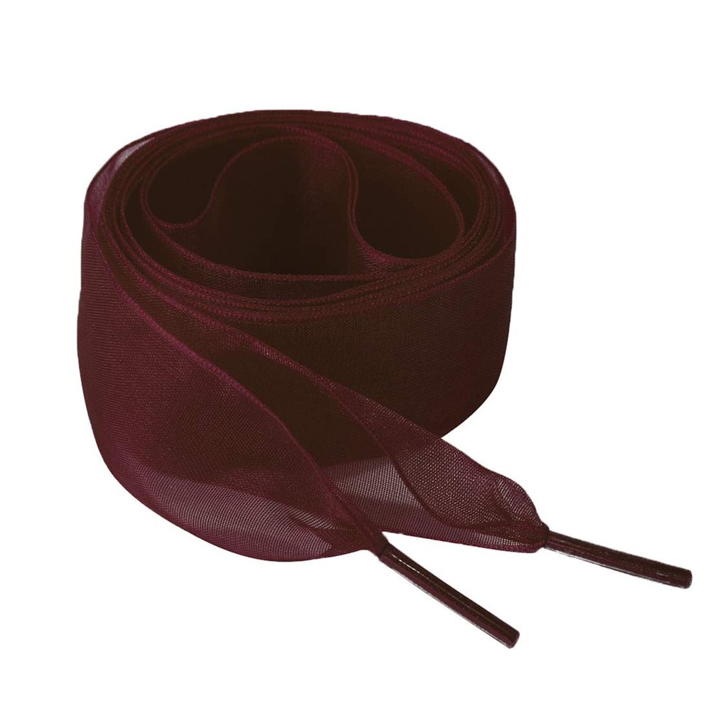 Allegra K 2 Pairs Flat Snow Yarn Shoelaces 2.5cm/4cm Wide Transparent Shoe Laces for Sneakers 100cm/39 Dark Wine Red