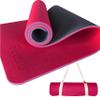 Feetlu Extra Thick Exercise Yoga Mat with Strap - 2/5 Inch (10MM), Non-Slip Workout Mat for Yoga, Pilates, and Floor Exercises(Pink & Gray) view 1