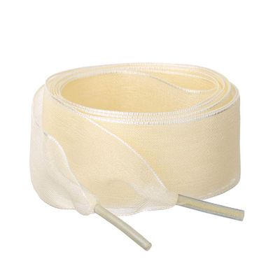 Allegra K 2 Pairs Flat Snow Yarn Shoelaces 2.5cm/4cm Wide Transparent Shoe Laces for Sneakers 100cm/39 Light Yellow