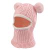 Winter Baby Knitted Hat Scarf Kids Boys Girls Hood Hats Toddler Earflap Beanie with Pompom (Pink 2, M) view 1