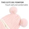Winter Baby Knitted Hat Scarf Kids Boys Girls Hood Hats Toddler Earflap Beanie with Pompom (Pink 2, M) view 3