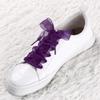 Allegra K 2 Pairs Flat Snow Yarn Shoelaces 2.5cm/4cm Wide Transparent Shoe Laces for Sneakers 100cm/39 Dark Purple view 2