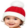 Christmas Santa Knitted Hat for Baby, Xmas Newborn Santa Hat for Kids, 0 to 3 Years Old Red view 2