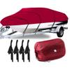11-22 Ft 420D red Heavy Boat Cover for Fishing ski Boat Trailer Type V Hull Protection Canvas,14 to 16ft view 1