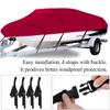 11-22 Ft 420D red Heavy Boat Cover for Fishing ski Boat Trailer Type V Hull Protection Canvas,14 to 16ft view 3