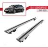 accessorypart Compatible with Seat Leon 3 (5F) Cupra ST 2013-2020 Hook Model Car Roof Rack Cross Bar Grey Aluminium 2 Bars view 4