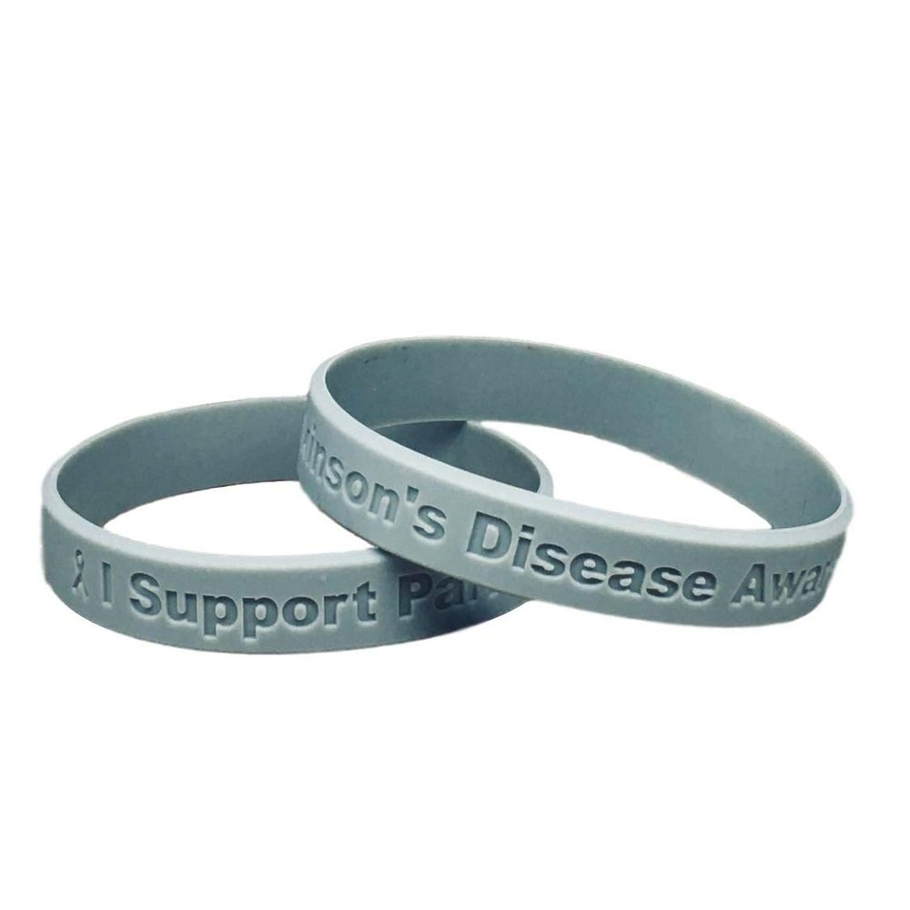 25 - I Support Parkinson's Disease Awareness Bracelets 100% Medical Grade Silicone - Latex and Toxin Free - 25 Bracelets - Show Your Support For Parkinson's Disease Awareness