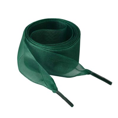 Allegra K 2 Pairs Flat Snow Yarn Shoelaces 2.5cm/4cm Wide Transparent Shoe Laces for Sneakers 100cm/39 Dark Green