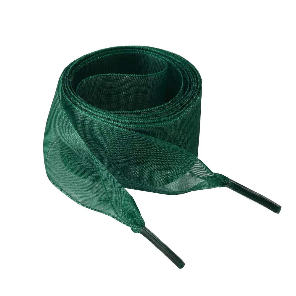 Allegra K 2 Pairs Flat Snow Yarn Shoelaces 2.5cm/4cm Wide Transparent Shoe Laces for Sneakers 100cm/39 Dark Green
