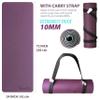 Feetlu Extra Thick Exercise Yoga Mat with Strap - 2/5 Inch (10MM), Non-Slip Workout Mat for Yoga, Pilates, and Floor Exercises(Dark Purple & Blue Gray) view 2