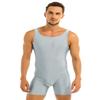 ACSUSS Men's Sleeveless One Piece Stretchy Sports Leotard Wrestling Singlet Bodysuit Underwear Silver-gray XX-Large view 1