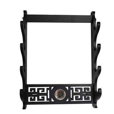 GOONSDS Wall Mount Sword Holder Samurai Display Hanger for Katana Wakizashi 4Tier,Tai Chi 4 Tier