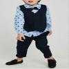 Abolai Boys' 3 Piece Vest Set with Blue Shirt,Vest and Pant Style2 Blue 80 view 3