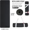 Feetlu Extra Thick Exercise Yoga Mat with Strap - 2/5 Inch (10MM), Non-Slip Workout Mat for Yoga, Pilates, and Floor Exercises(Black & Gray) view 2