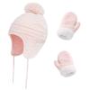 Kids Winter Beanie Hat Mittens Set Warm Fleece Hat Baby Toddler Knitted Hat & Gloves for Boys, Girls view 1