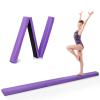 ZENY 9ft Folding Gymnastics Balance Beam Low Floor Balance Beam Bar with Anti-slip Base Extra Firm Foam Walking Beams Home Balance Training Gymnastics Equipment (Purple) view 1