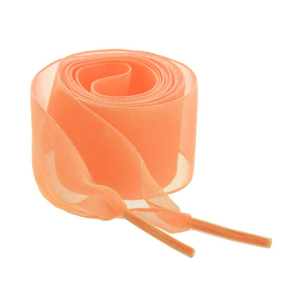 Allegra K 2 Pairs Flat Snow Yarn Shoelaces 2.5cm/4cm Wide Transparent Shoe Laces for Sneakers 100cm/39 Orange