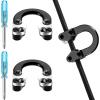 2 Sets Archery D Loop Compound Bow Metal U Nock D Ring Buckle Release Nocking Loop with Screwdrivers for Hunting Installation Accessories view 1