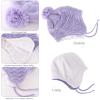 Kids Winter Beanie Hat Mittens Set Warm Fleece Hat Baby Toddler Knitted Hat & Gloves for Boys, Girls view 4
