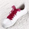 Allegra K 2 Pairs Flat Snow Yarn Shoelaces 2.5cm/4cm Wide Transparent Shoe Laces for Sneakers 100cm/39 Fuchsia view 2