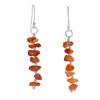 Silvesto India Natural Orange Carnelian Uncut Chips Gemstone Dangle Drop Earring 925 Sterling Silver Fashion Earring For Women view 1
