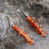 Silvesto India Natural Orange Carnelian Uncut Chips Gemstone Dangle Drop Earring 925 Sterling Silver Fashion Earring For Women view 2