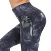 Dragon Fit High Waist Yoga Leggings with 3 Pockets,Tummy Control Workout Running 4 Way Stretch Yoga Pants (Small, Tie Dye Graphite Black Grey) view 3