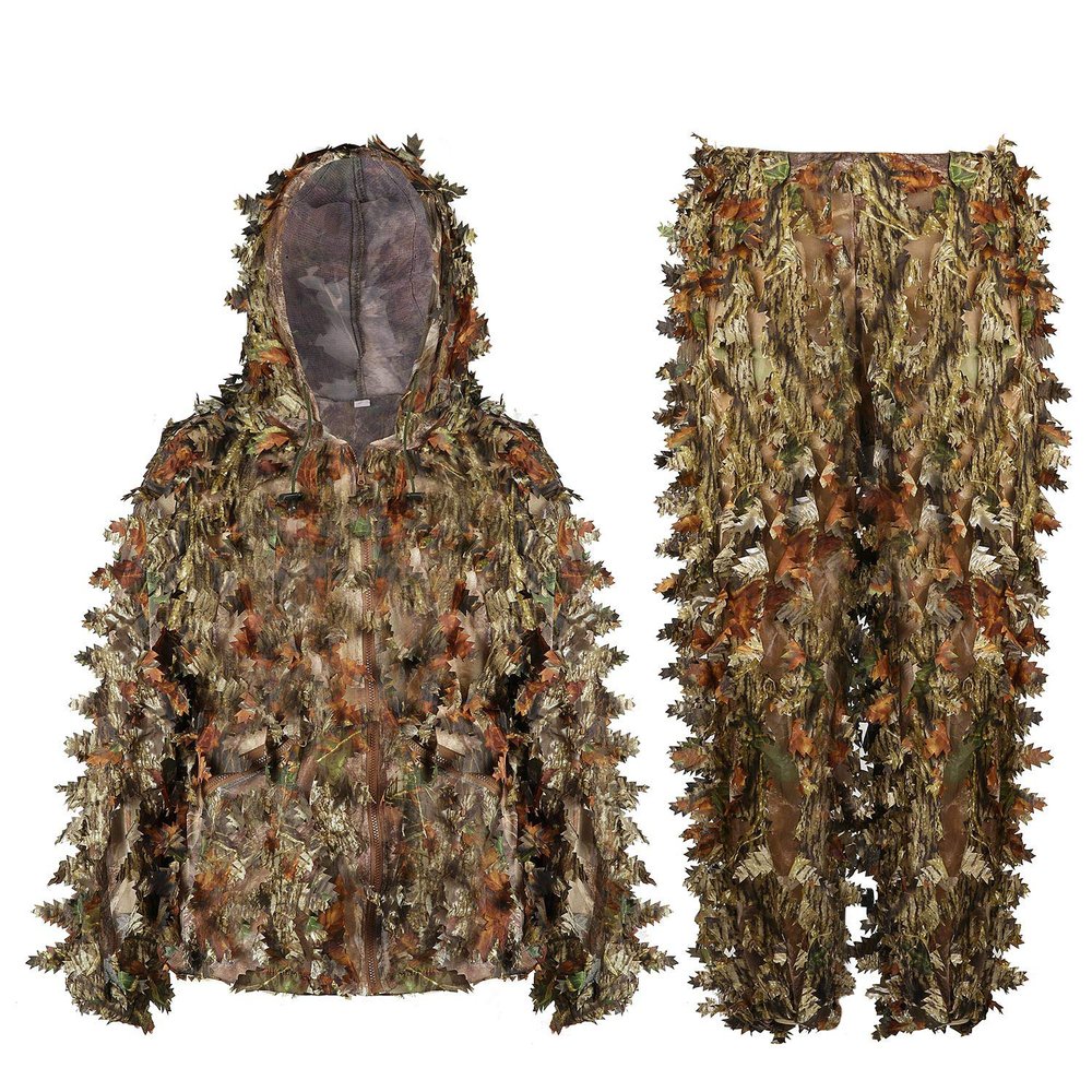 Ghillie Suit Gilly Hunting Suits Pants 3D Leaf Camo Camouflage Coveralls Youth Adult Lightweight Clothes