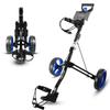 SereneLife Foldable 2-Wheel Golf Push Cart  Lightweight Aluminum Pull Trolley with Bag Straps, Quick Brake, Adjustable Handle, Compact Folding Design, Easy Transport for Golfers on the Move view 1