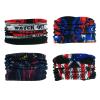 SMEHCF 4 Skull Zombie Headband Bandana Balaclava Half Face Mask Shield Head Hair Scarf Neck Gaiter Hat Multipurpose For WoMen Men Breathable Reusable Washable Red Black view 2