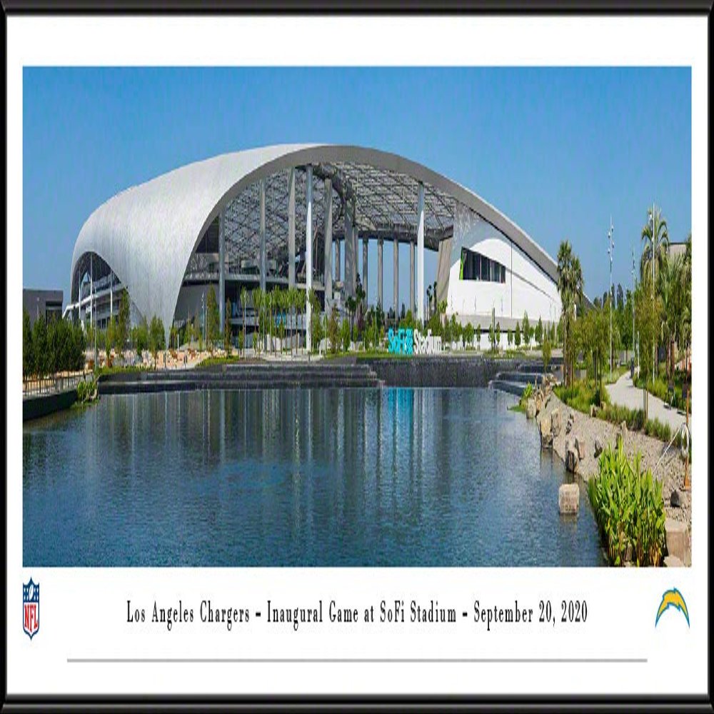 SoFi Stadium, Home of the Los Angeles Chargers - 40.25x13.75-inch Standard Framed Print