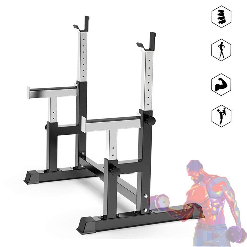 Multifunction Intelligent Telescopic Squat Rack, Safety Durable Indoor Stand Bench Press Barbell Rack, Strength Training