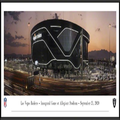 Allegiant Stadium, Home of the Las Vegas Raiders - 40.25x13.75-inch Standard Framed Print