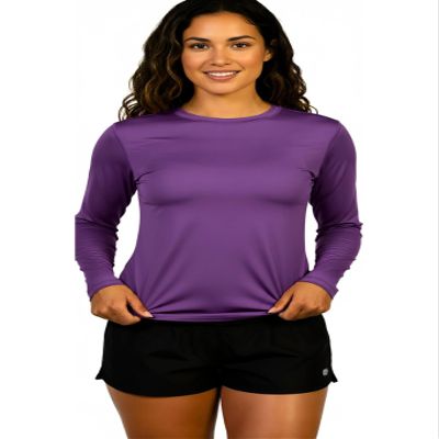 INGEAR Women's Rash Guard Shirts UPF 50+ Swim Shirt for Sun Protection Running Shirt Lightweight Quick Dry Top Sizes S-XXL (Purple, X-Large)