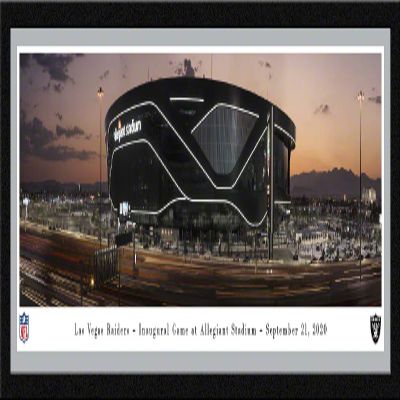 Allegiant Stadium, Home of the Las Vegas Raiders - 42x15.5-inch Single Mat, Select Framed Picture