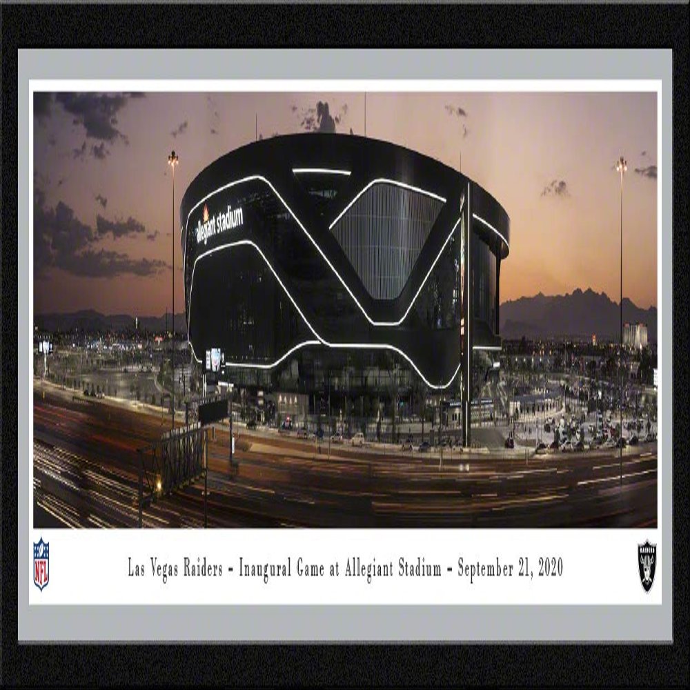 Allegiant Stadium, Home of the Las Vegas Raiders - 42x15.5-inch Single Mat, Select Framed Picture