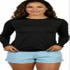 INGEAR Women's Rash Guard Shirts UPF 50+ Swim Shirt for Sun Protection Running Shirt Lightweight Quick Dry Top Sizes S-XXL (Black, Small) view 1