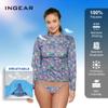 INGEAR Women's Rash Guard Shirts UPF 50+ Swim Shirt for Sun Protection Running Shirt Lightweight Quick Dry Top Sizes S-XXL (Orange, Large) view 2