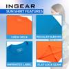 INGEAR Women's Rash Guard Shirts UPF 50+ Swim Shirt for Sun Protection Running Shirt Lightweight Quick Dry Top Sizes S-XXL (Orange, Large) view 4