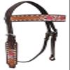 CHALLENGER Horse Western Floral Tooled Leather Browband Headstall Breast Collar Tack Set 78HR33B view 1