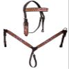 CHALLENGER Horse Western Floral Tooled Leather Browband Headstall Breast Collar Tack Set 78HR33B view 2